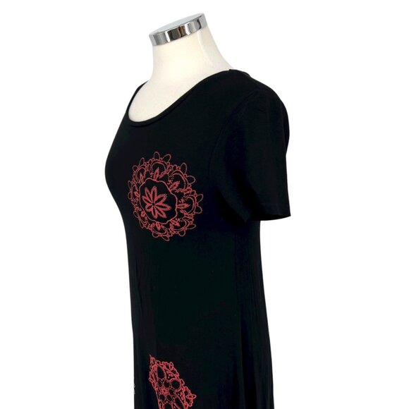 Desigual Black Short Sleeve Mandala Tunic Dress Red White Short Sleeve Size Smal - Picture 4 of 11
